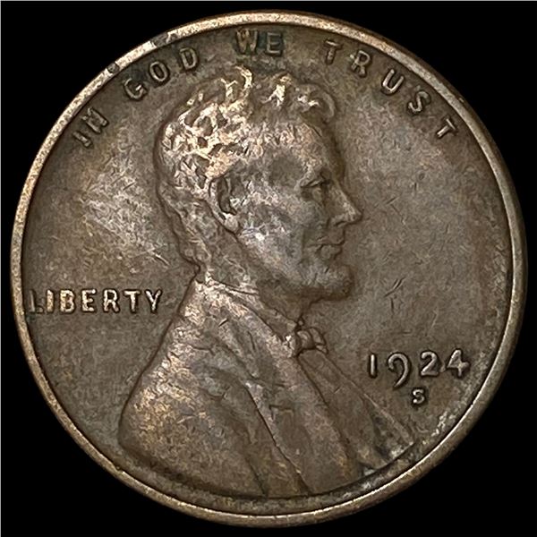 1924-S Lincoln Wheat Cent NEARLY UNCIRCULATED