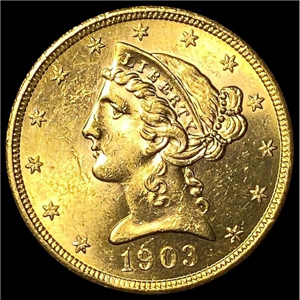 1903-S Gold $5 Liberty Head Half Eagle UNCIRCULATED