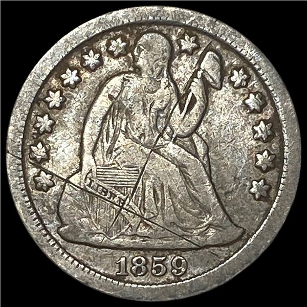 1859-O Silver Seated Liberty Dime LIGHTLY CIRCULATED