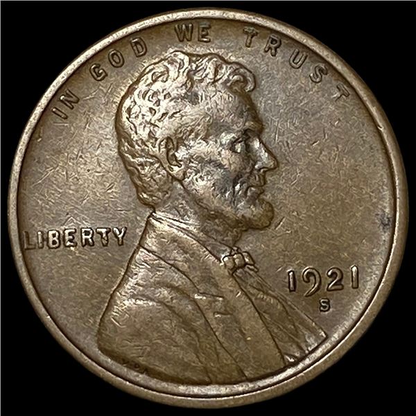 1921-S Lincoln Wheat Cent NEARLY UNCIRCULATED