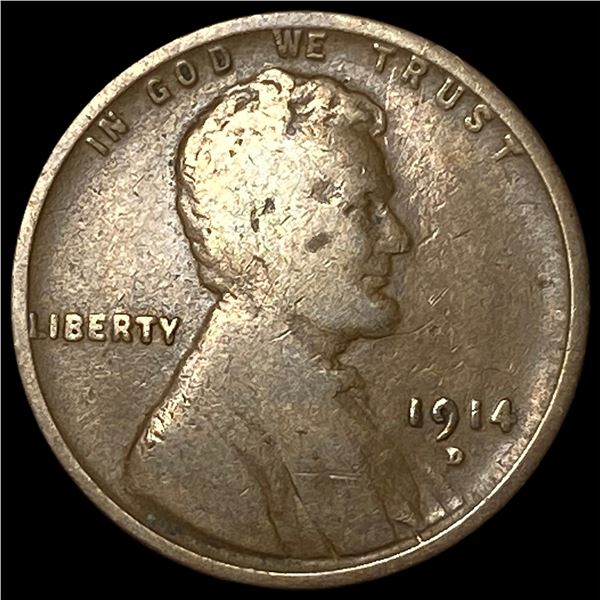1914-D Lincoln Wheat Cent LIGHTLY CIRCULATED