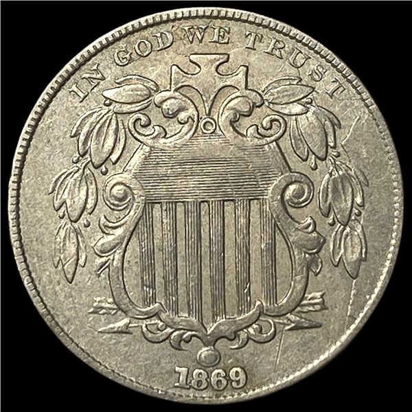 1869 Shield Nickel NEARLY UNCIRCULATED