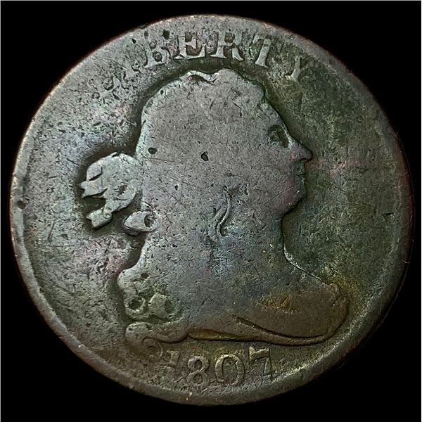 1807 Draped Half Cent NICELY CIRCULATED
