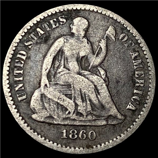 1860 Silver Half Dime LIGHTLY CIRCULATED