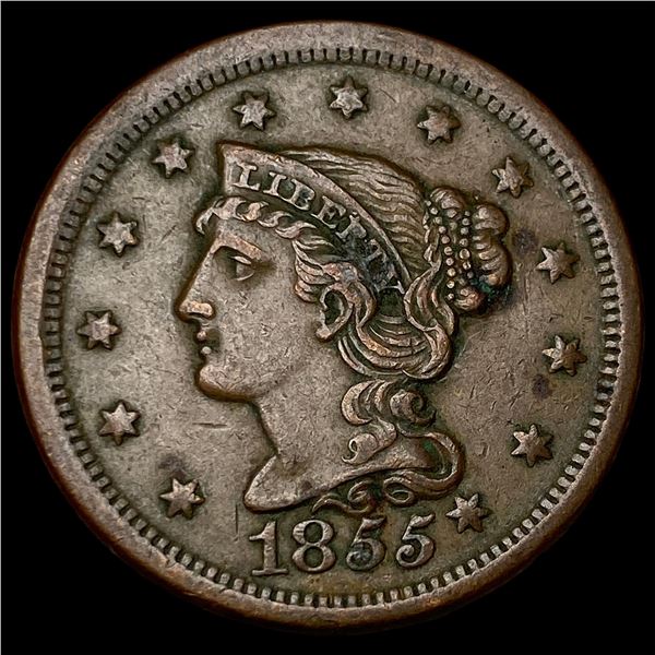 1855 Braided Hair Large Cent CHOICE AU