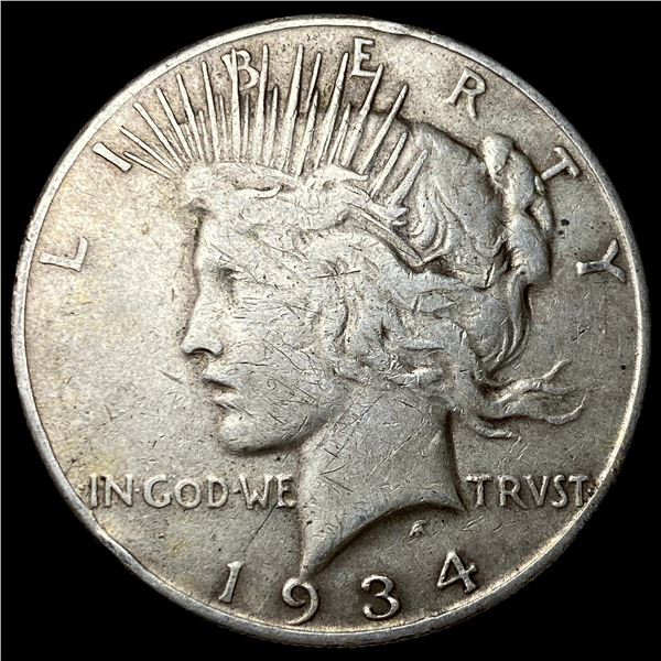 1934-S Silver Peace Dollar NEARLY UNCIRCULATED