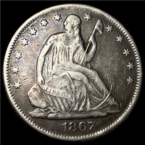 1867-S Silver Seated Liberty Half Dollar HIGH GRADE
