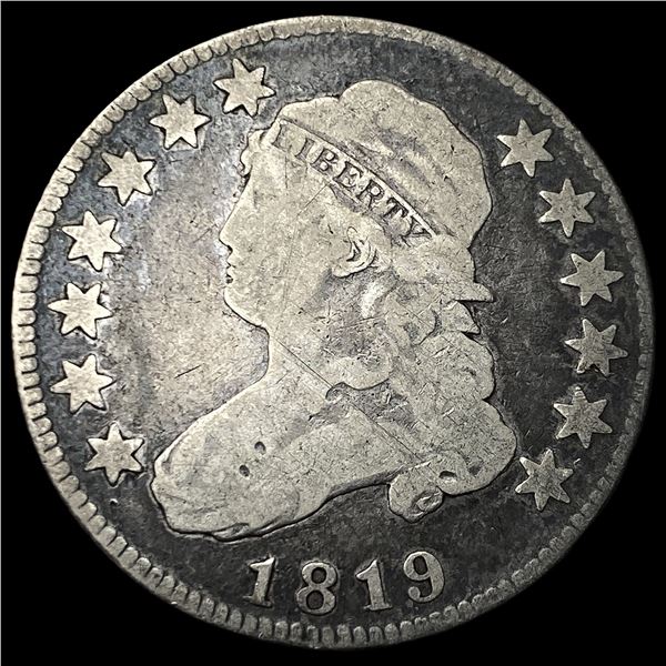 1819 Silver Capped Bust Quarter NICELY CIRCULATED