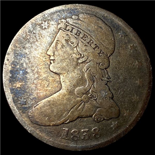 1838 Silver Capped Bust Half Dollar LIGHTLY CIRCULATED