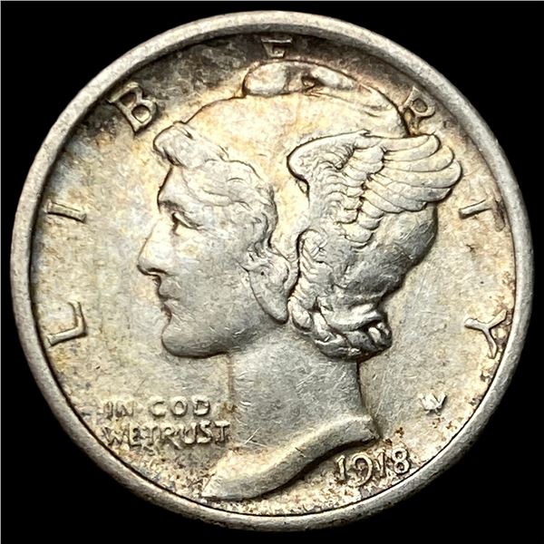 1918 Silver Mercury Dime CLOSELY UNCIRCULATED