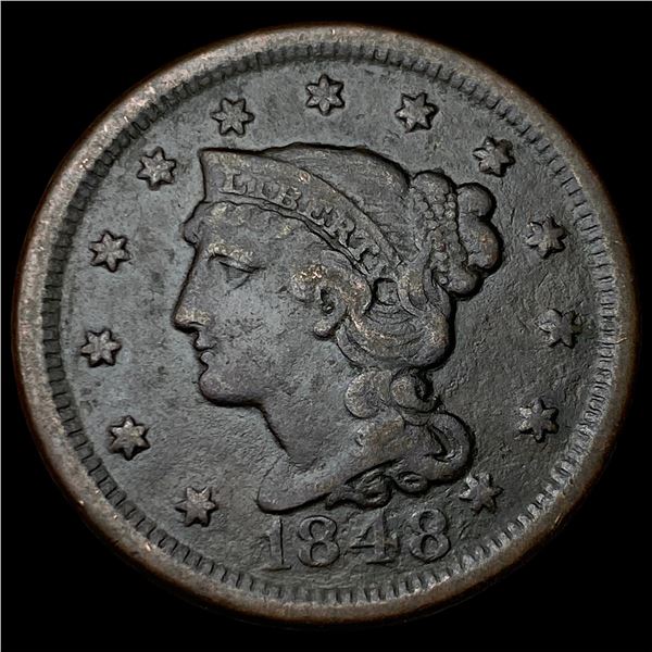 1848 Braided Hair Large Cent LIGHTLY CIRCULATED