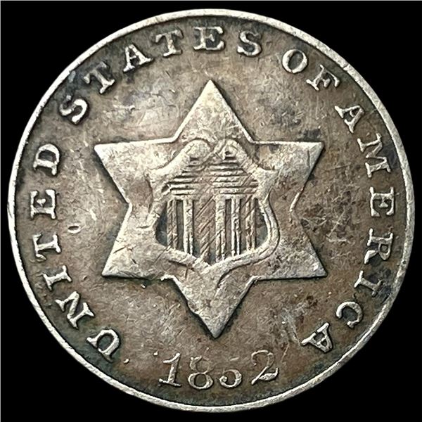 1852 Silver Three-Cent Piece NEARLY UNCIRCULATED