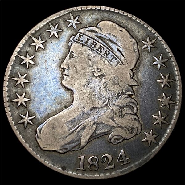 1824 Silver Capped Bust Half Dollar LIGHTLY CIRCULATED