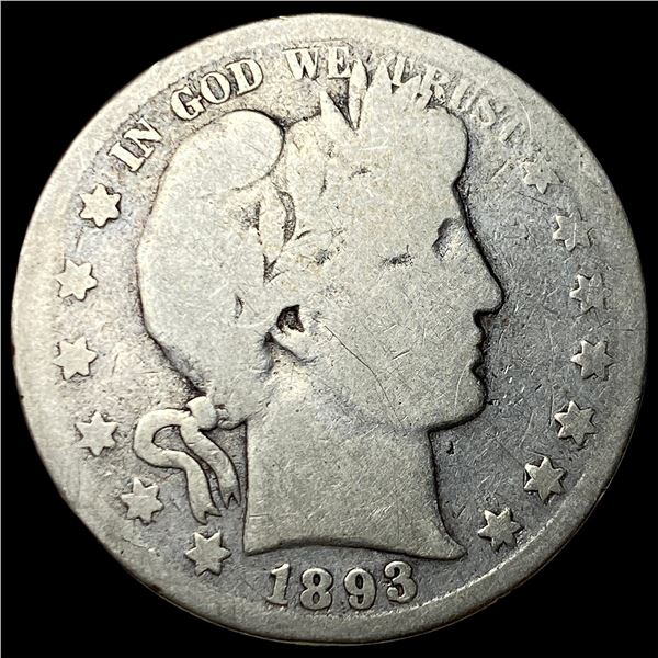 1893-S Silver Barber Half Dollar NICELY CIRCULATED
