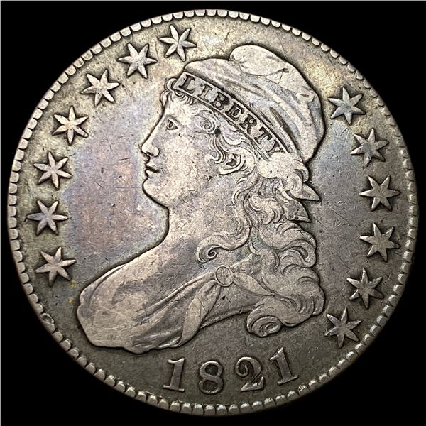 1821 Capped Bust Half Dollar ABOUT UNCIRCULATED