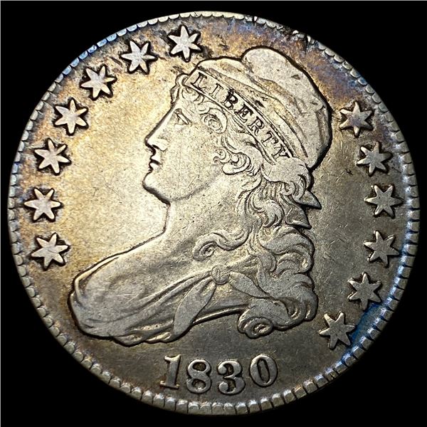 1830 Capped Bust Half Dollar NEARLY UNCIRCULATED