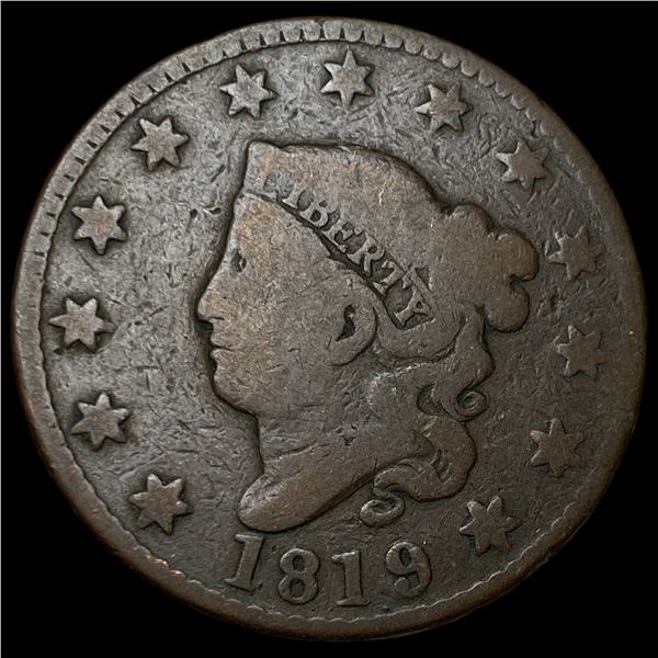 1819 Coronet Head Large Cent NICELY CIRCULATED