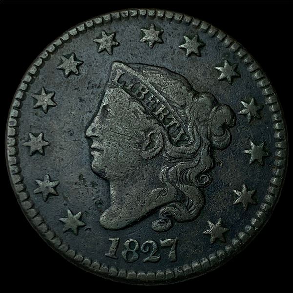 1827 Coronet Head Large Cent LIGHTLY CIRCULATED