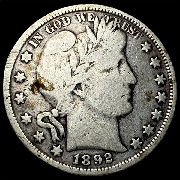 1892 Silver Barber Half Dollar NICELY CIRCULATED