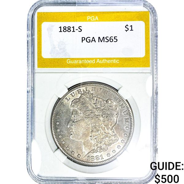 1881-S Morgan Silver Dollar PGA MS65