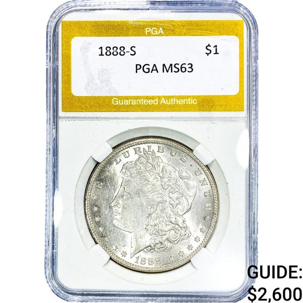 1888-S Morgan Silver Dollar PGA MS63