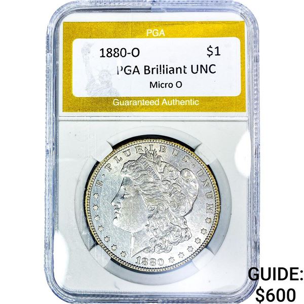 1880-O Morgan Silver Dollar PGA Brilliant UNC Micro O
