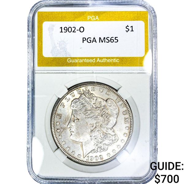 1902-O Morgan Silver Dollar PGA MS65