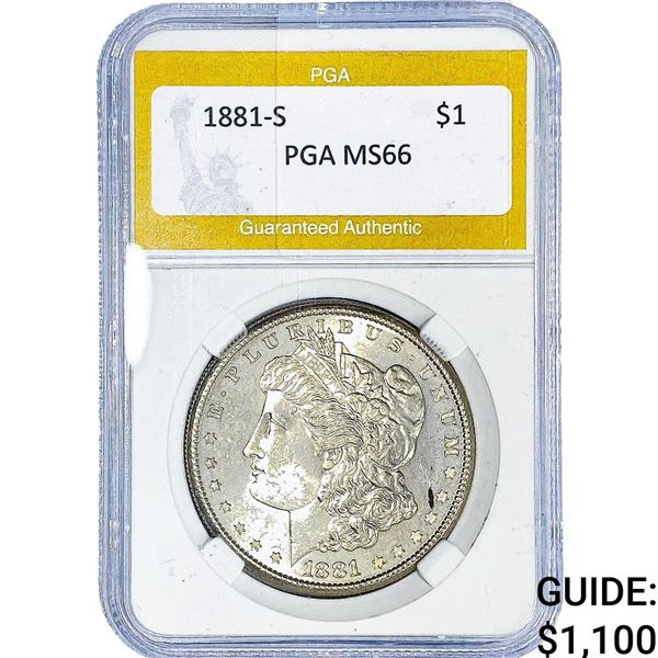 1881-S Morgan Silver Dollar PGA MS66