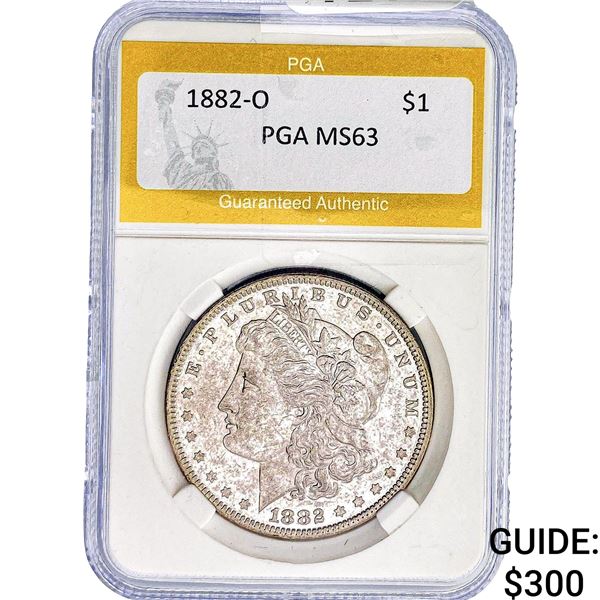 1882-O Morgan Silver Dollar PGA MS63