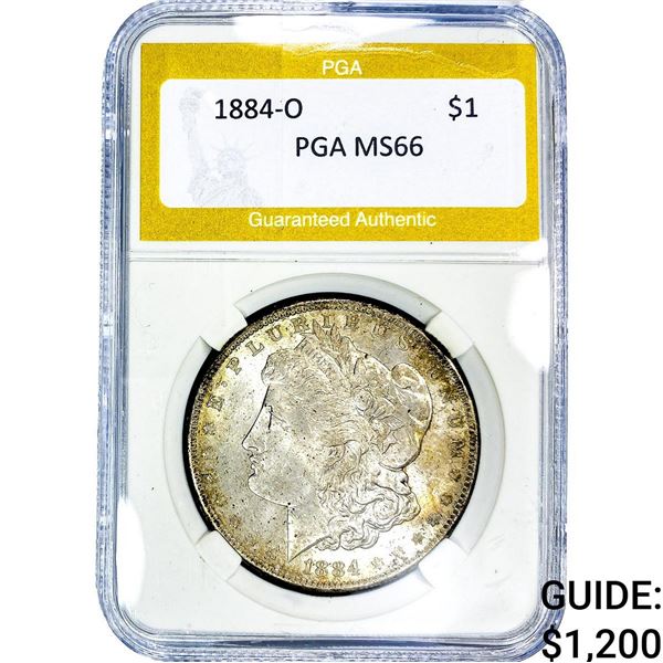 1884-O Morgan Silver Dollar PGA MS66