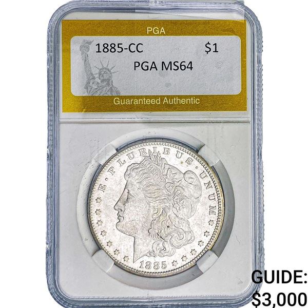 1885-CC Morgan Silver Dollar PGA MS64