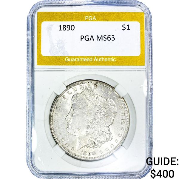1890 Morgan Silver Dollar PGA MS63