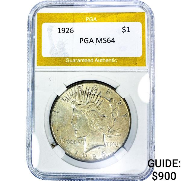 1926 Silver Peace Dollar PGA MS64