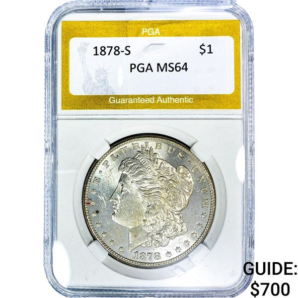 1878-S Morgan Silver Dollar PGA MS64