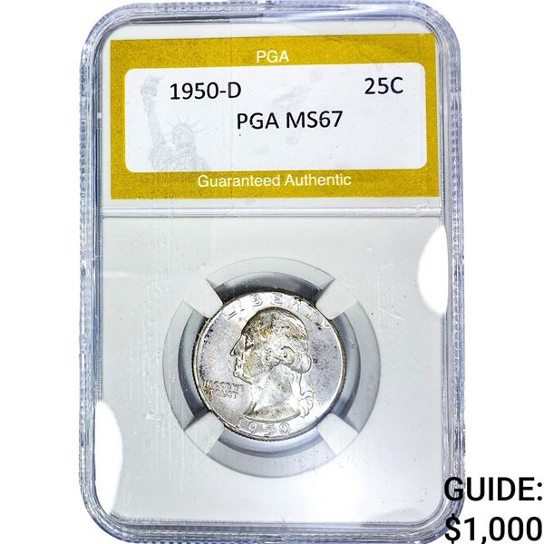 1950-D Washington Silver Quarter PGA MS67