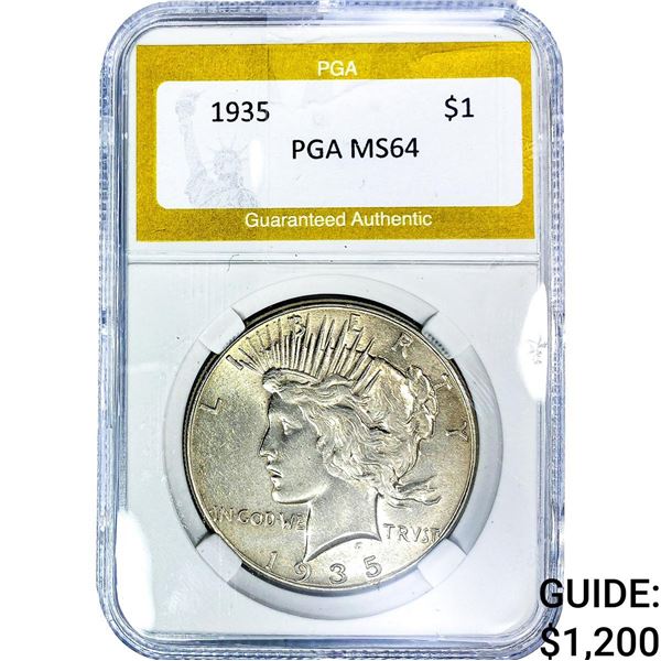1935 Silver Peace Dollar PGA MS64