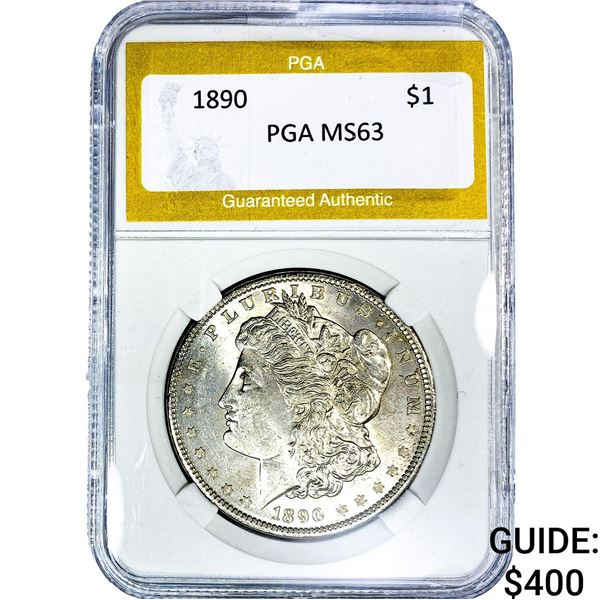 1890 Morgan Silver Dollar PGA MS63
