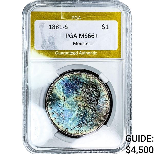 1881-S Morgan Silver Dollar PGA MS66+ Monster