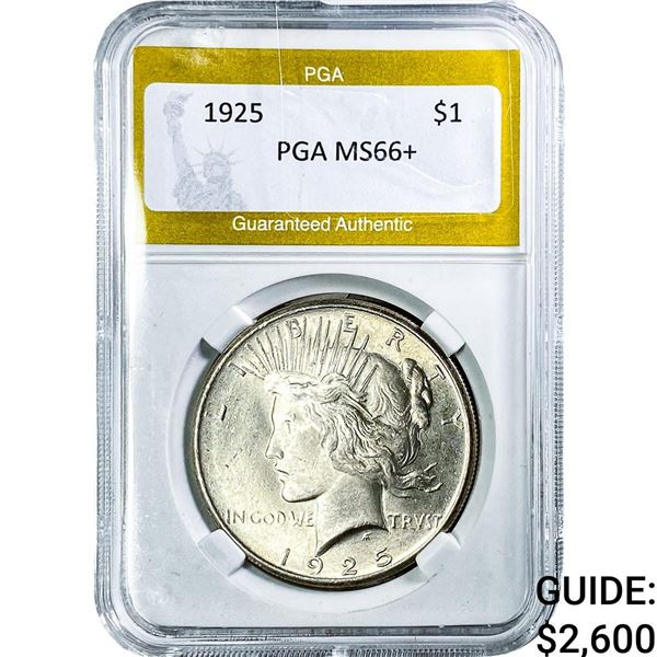 1925 Silver Peace Dollar PGA MS66+