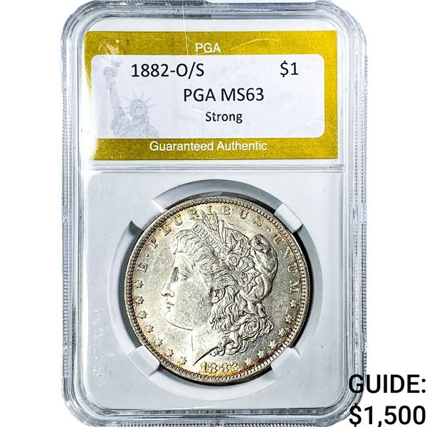 1882-O/S Morgan Silver Dollar PGA MS63 Strong