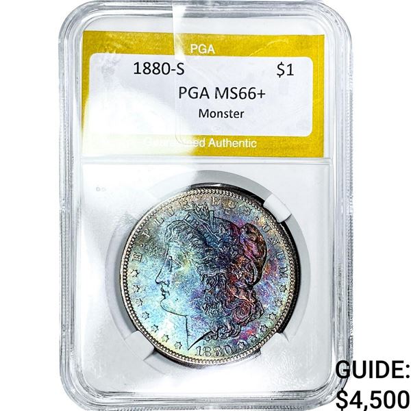 1880-S Morgan Silver Dollar PGA MS66+ Monster