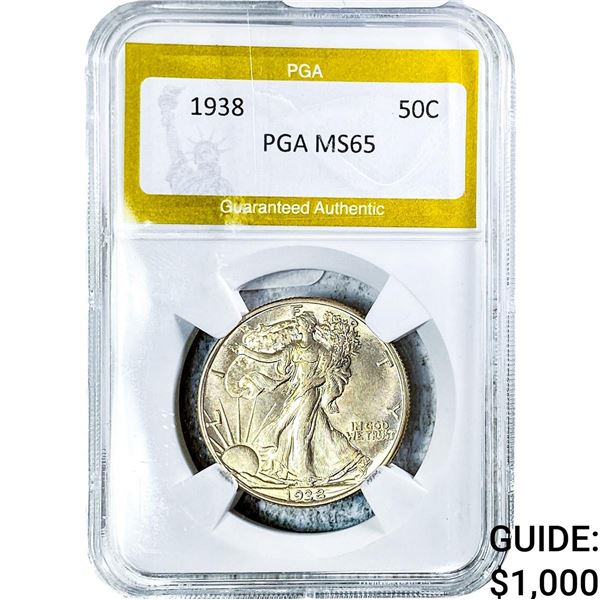 1938 Walking Liberty Half Dollar PGA MS65