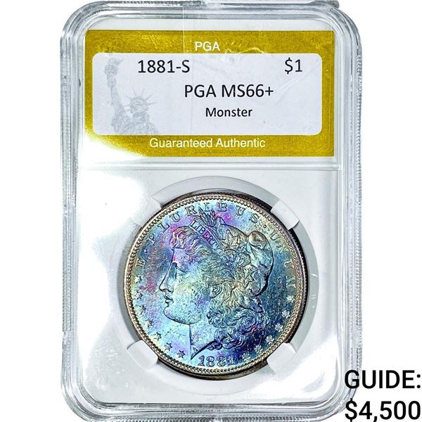 1881-S Morgan Silver Dollar PGA MS66+ Monster