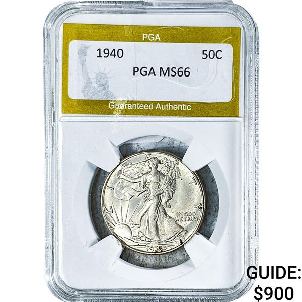 1940 Walking Liberty Half Dollar PGA MS66