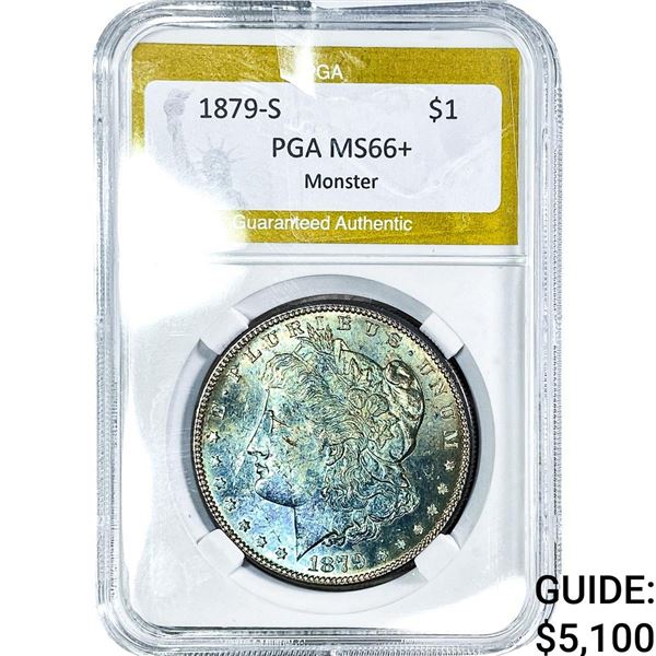 1879-S Morgan Silver Dollar PGA MS66+ Monster