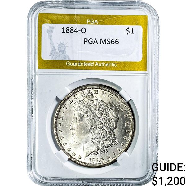 1884-O Morgan Silver Dollar PGA MS66