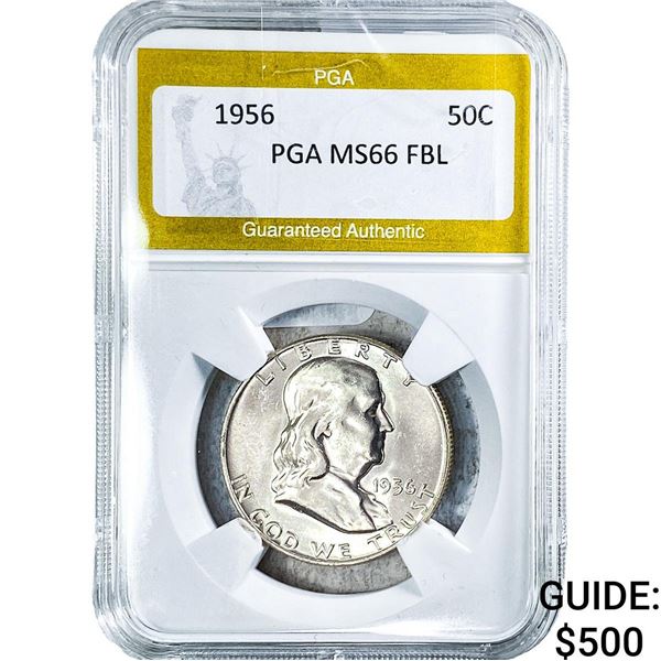 1956 Franklin Half Dollar PGA MS66 FBL