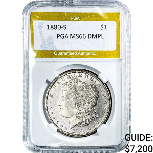 1880-S Morgan Silver Dollar PGA MS66 DMPL