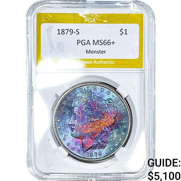 1879-S Morgan Silver Dollar PGA MS66+ Monster