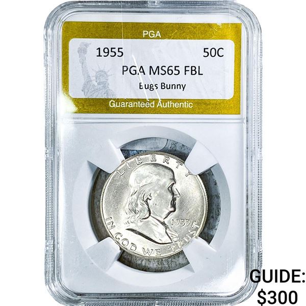 1955 Franklin Half Dollar PGA MS65 PL